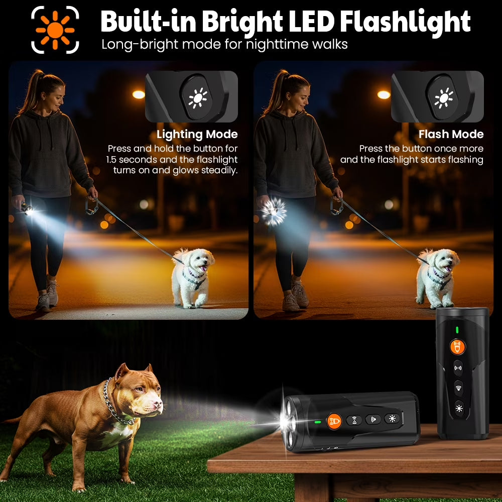 Ultrasonic anti Barking Device, Handheld Dog Bark Deterrent Device Stops Bad Behavior, Alternative to Painful Dog Shock Collar.