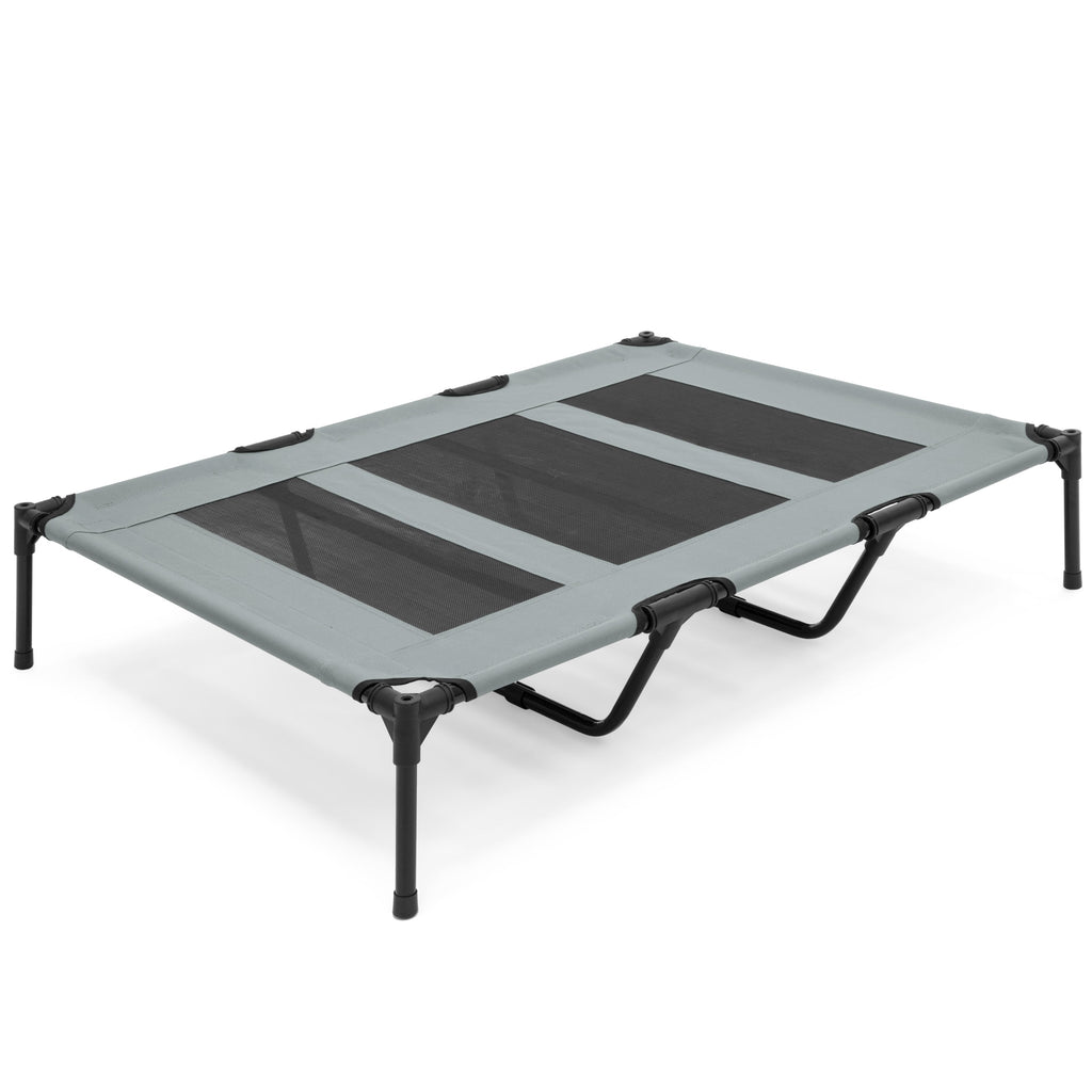 Elevated Cooling Dog Bed, Outdoor Pet Cot W/ Canopy, Carry Bag - 48In