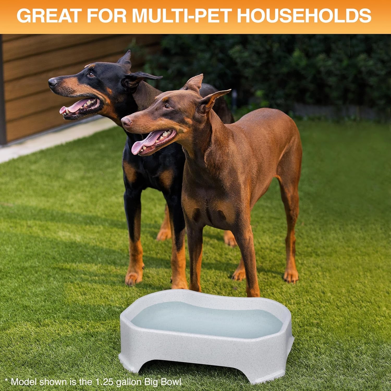 Giant Bowl - Extra Large Water Bowl for Dogs - Perfect for Outdoors (2.25 Gallon Capacity, 288 Oz) - Vanilla Bean.