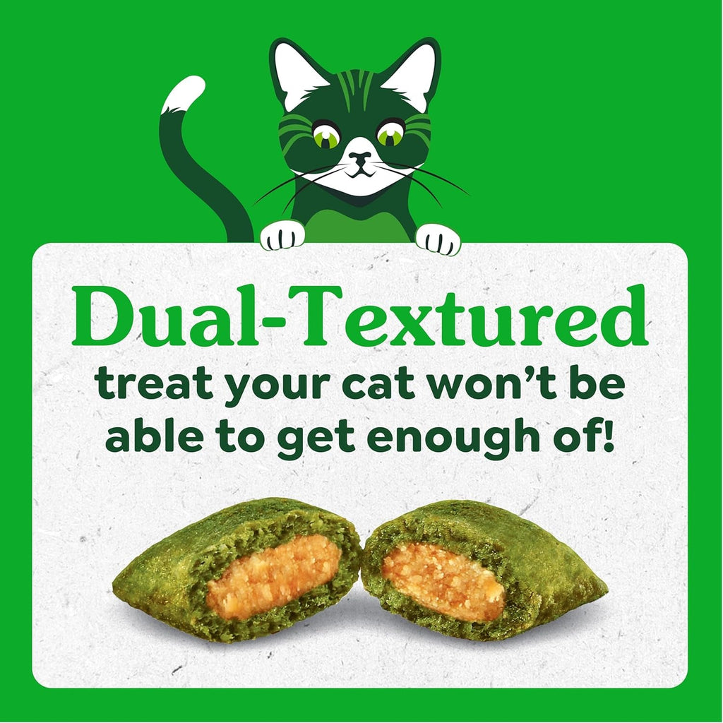 Greenies Feline SMARTBITES Healthy Skin and Fur, Chicken and Salmon Flavors, All Bag Sizes.