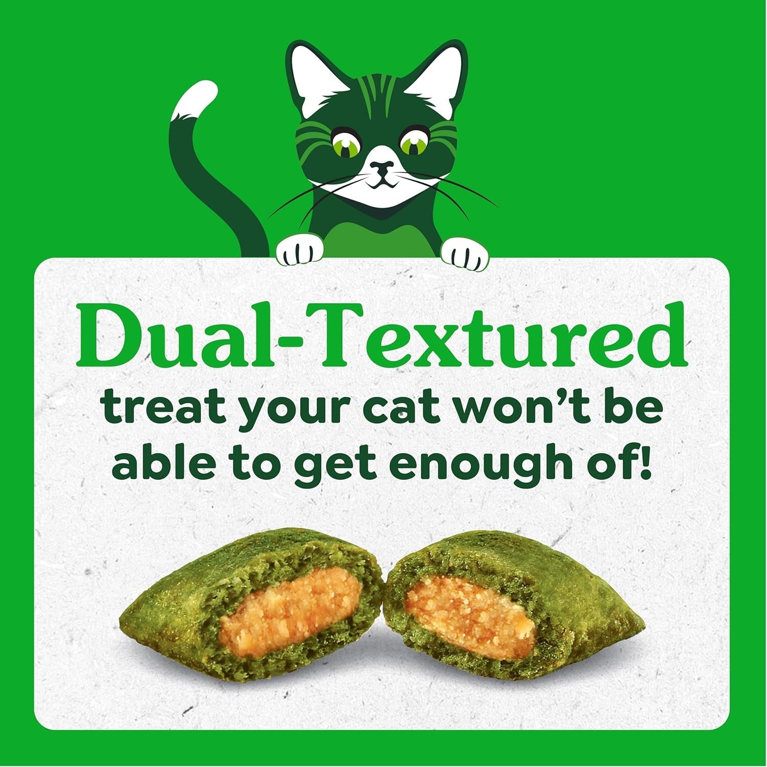 Greenies Feline SMARTBITES Healthy Skin and Fur, Chicken and Salmon Flavors, All Bag Sizes.